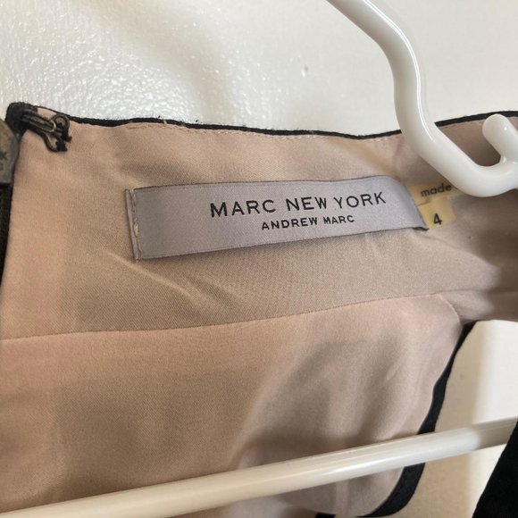 Marc New York Black with Nude Sheer Stripe Sleeveless A Line Dress [Size 4] - Picture 4 of 4